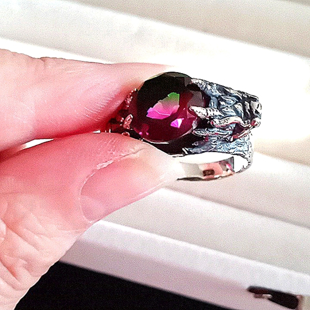 🐲BALI LEGACY WATERMELON QUARTZ DRAGON RING🐲 - Picture 12 of 13